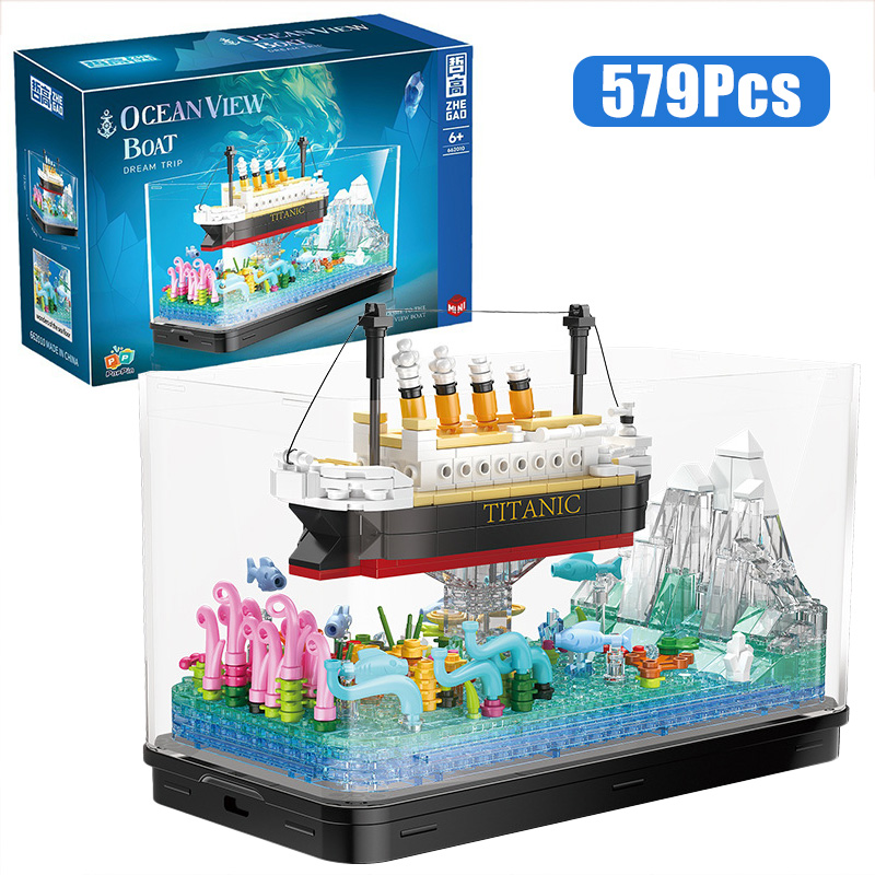 Fish Toys For Aquarium - MOC Titanic Cruise Line Pirate Ship