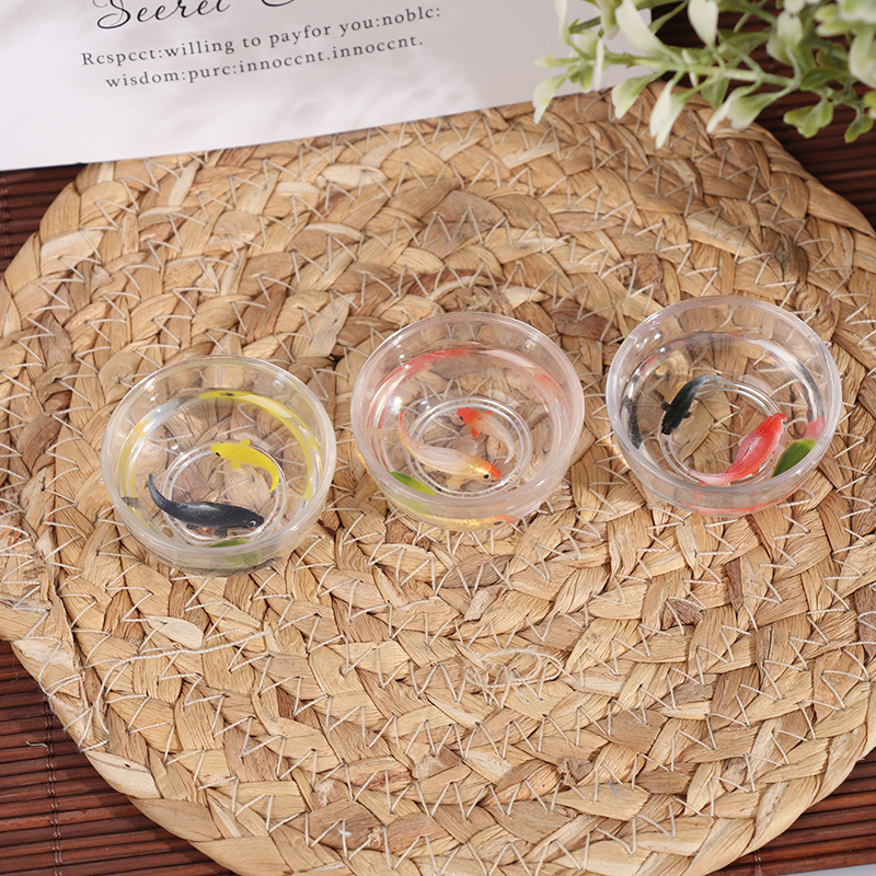 Fish Toys For Aquarium - 1:12 Dollhouse Miniature Fish Tank Bowl