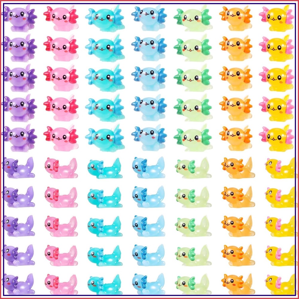 Fish Toys For Aquarium - 70 Pcs Mini Resin Axolotl Figures