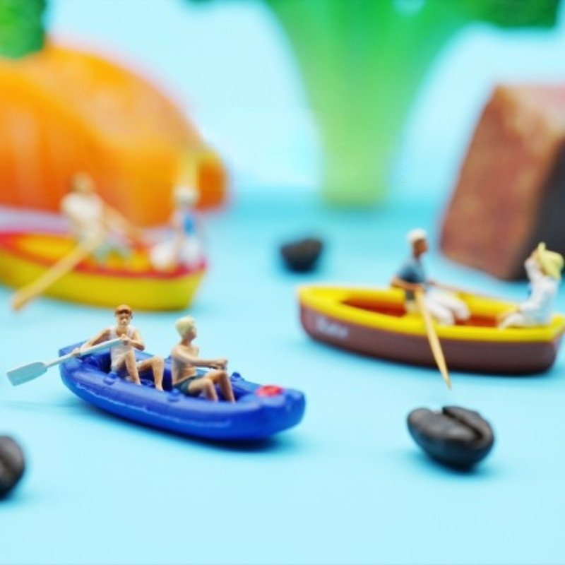 Rowing Rubber Boat Angler 1/87 - Fish Toys For Aquarium avaliação e preço