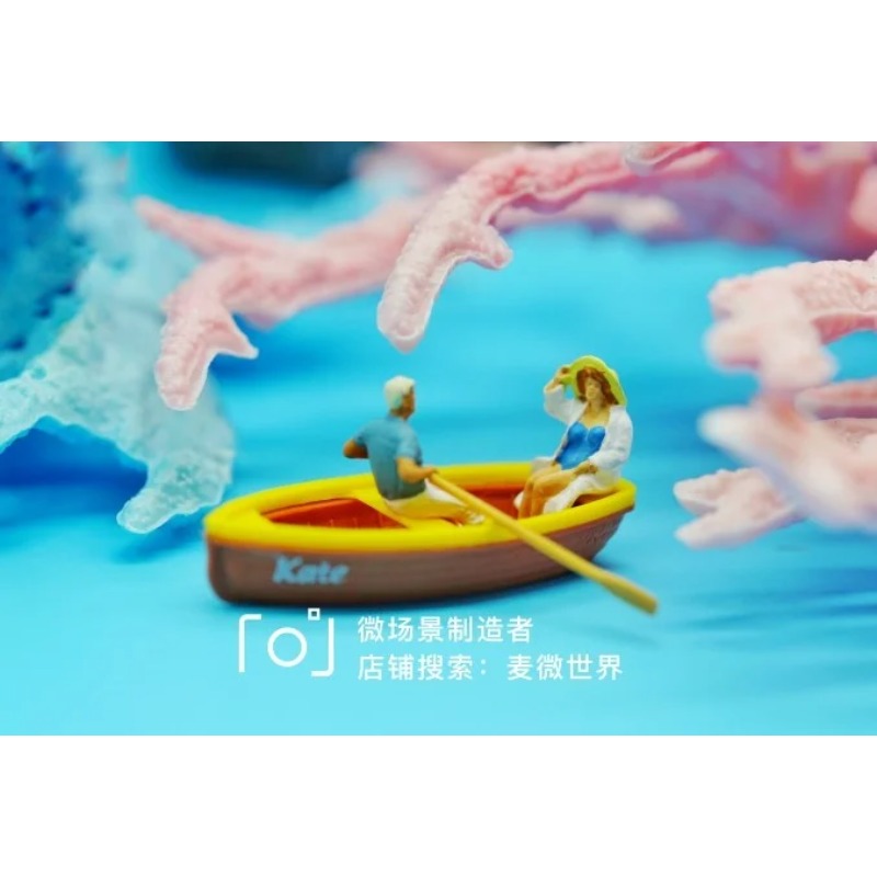 Rowing Rubber Boat Angler 1/87 - Fish Toys For Aquarium avaliação e preço