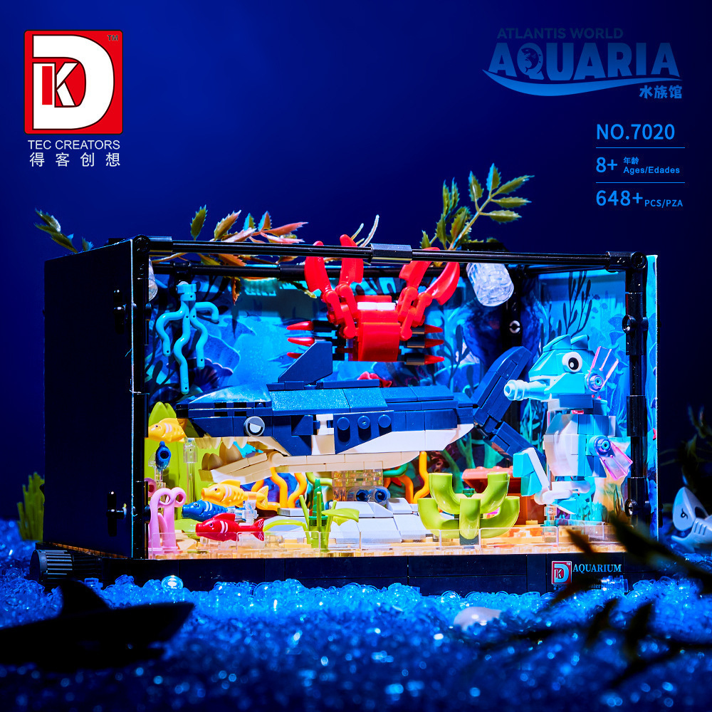 648PCS Shark Ecosystem Tank Bu - Aquarium Fish Lego avaliação e preço