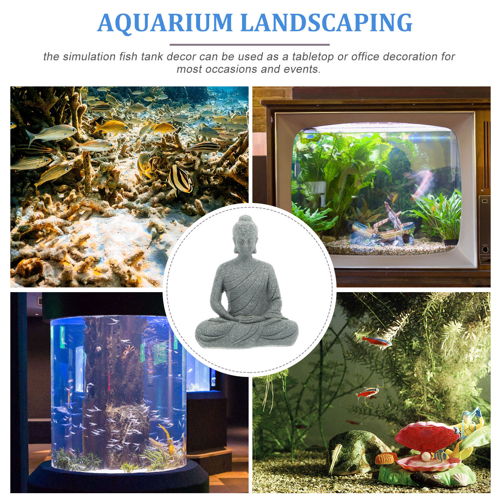 Mini Buddha Statue Resin Aquar - Aquarium Fish Small avaliação e preço