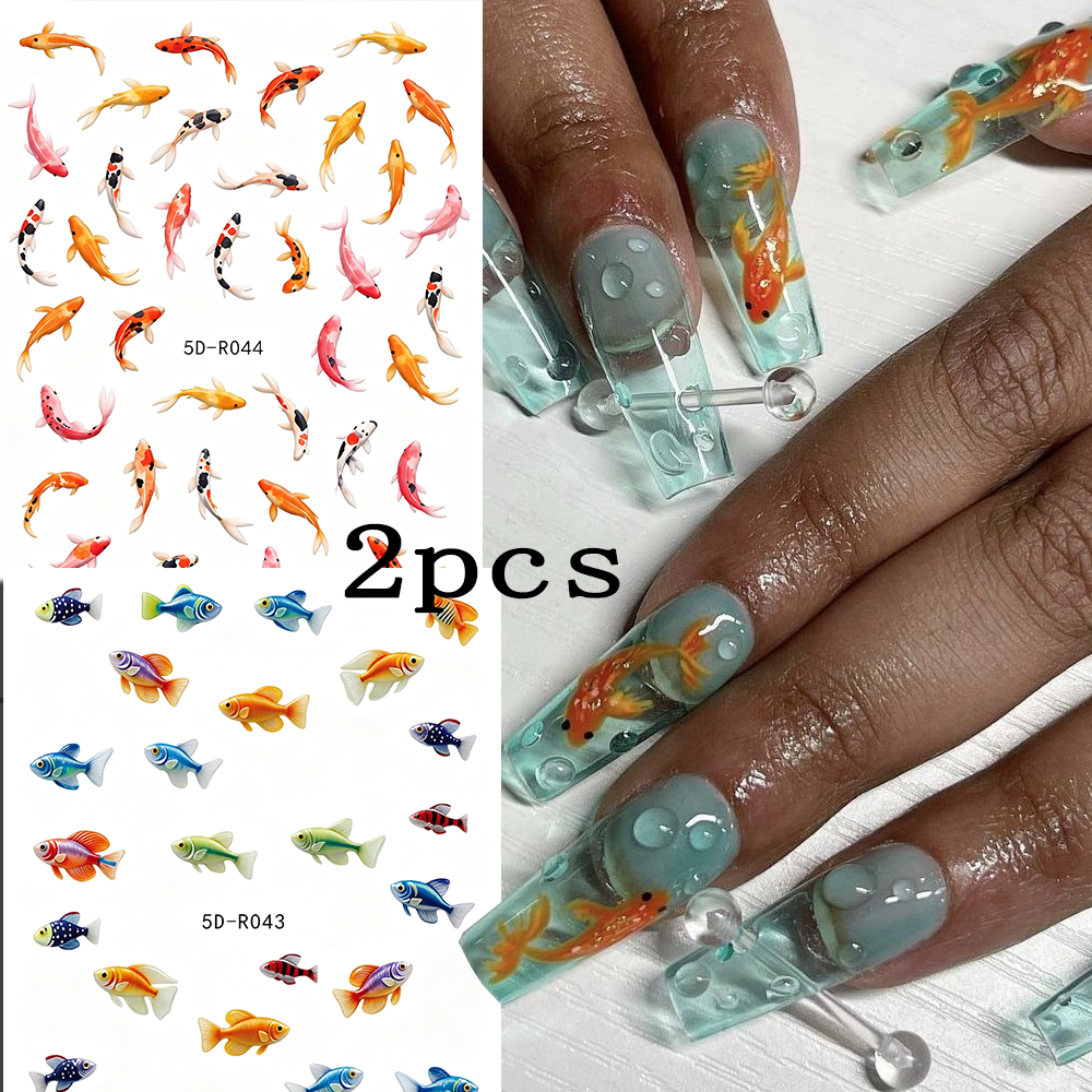 2Pcs 5D Tropical Aquarium Fish - Aquarium Fish Koi avaliação e preço