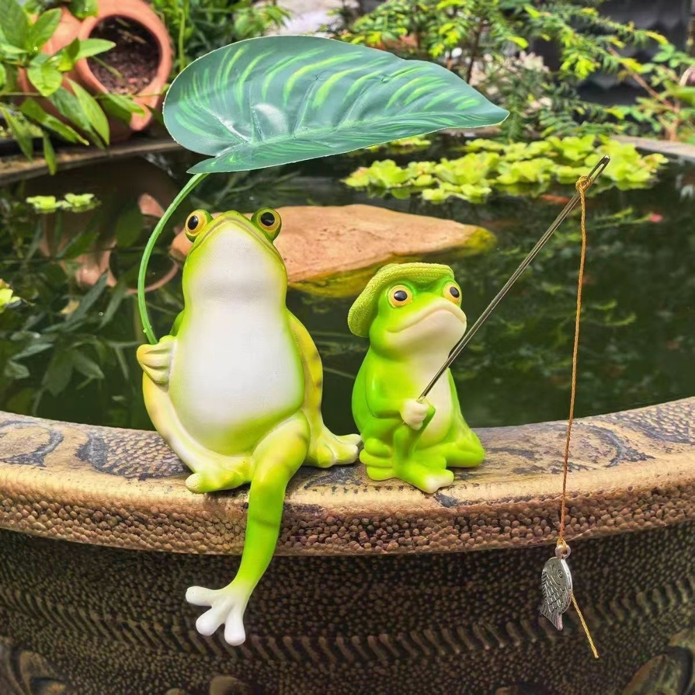 Cartoon Resin Frog Figurine Cr - Aquarium Fish Gallery avaliação e preço
