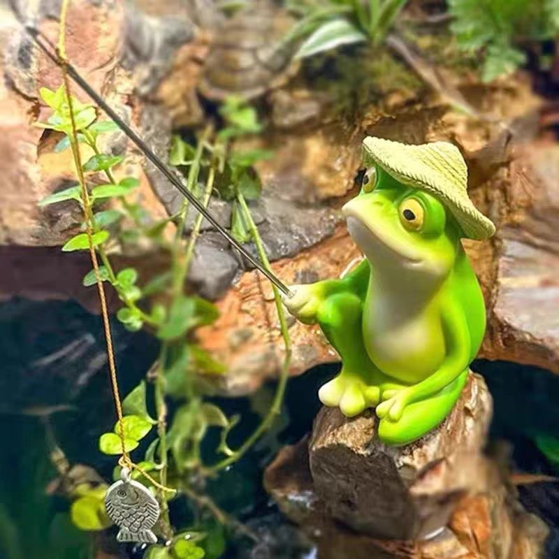 Cartoon Resin Frog Figurine Cr - Aquarium Fish Gallery avaliação e preço