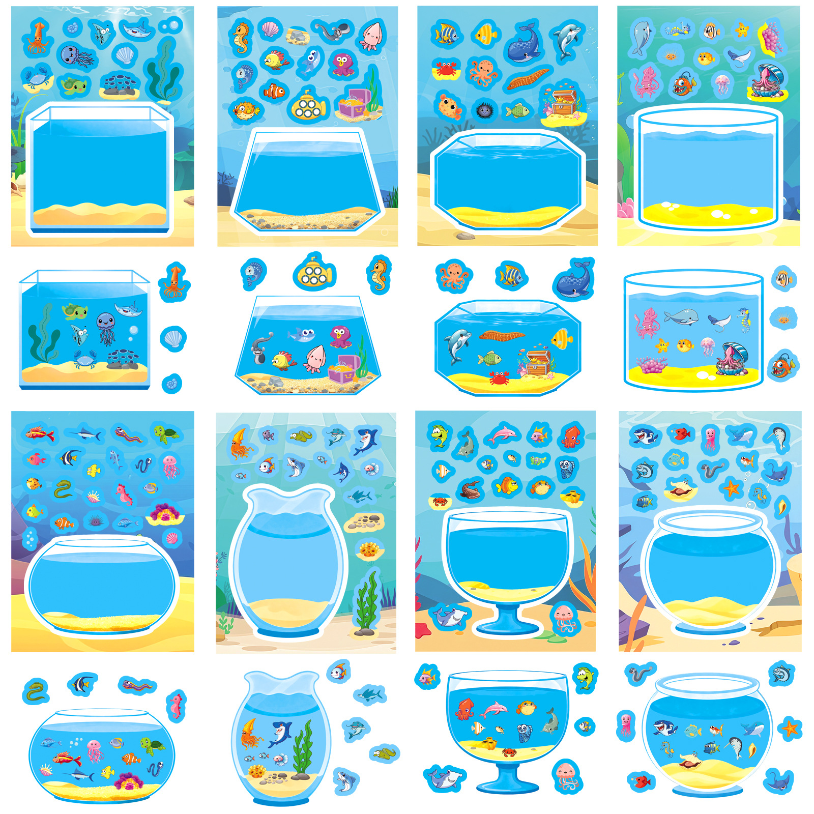 8Sheets Funny Cartoon Lucky Fi - Aquarium Fish Lego avaliação e preço