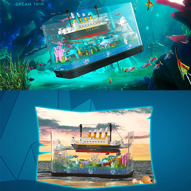 MOC Titanic Cruise Line Pirate - Fish Toys For Aquarium avaliação e preço