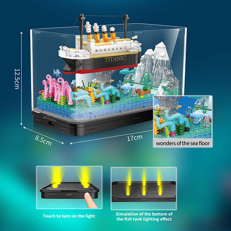 MOC Titanic Cruise Line Pirate - Fish Toys For Aquarium avaliação e preço