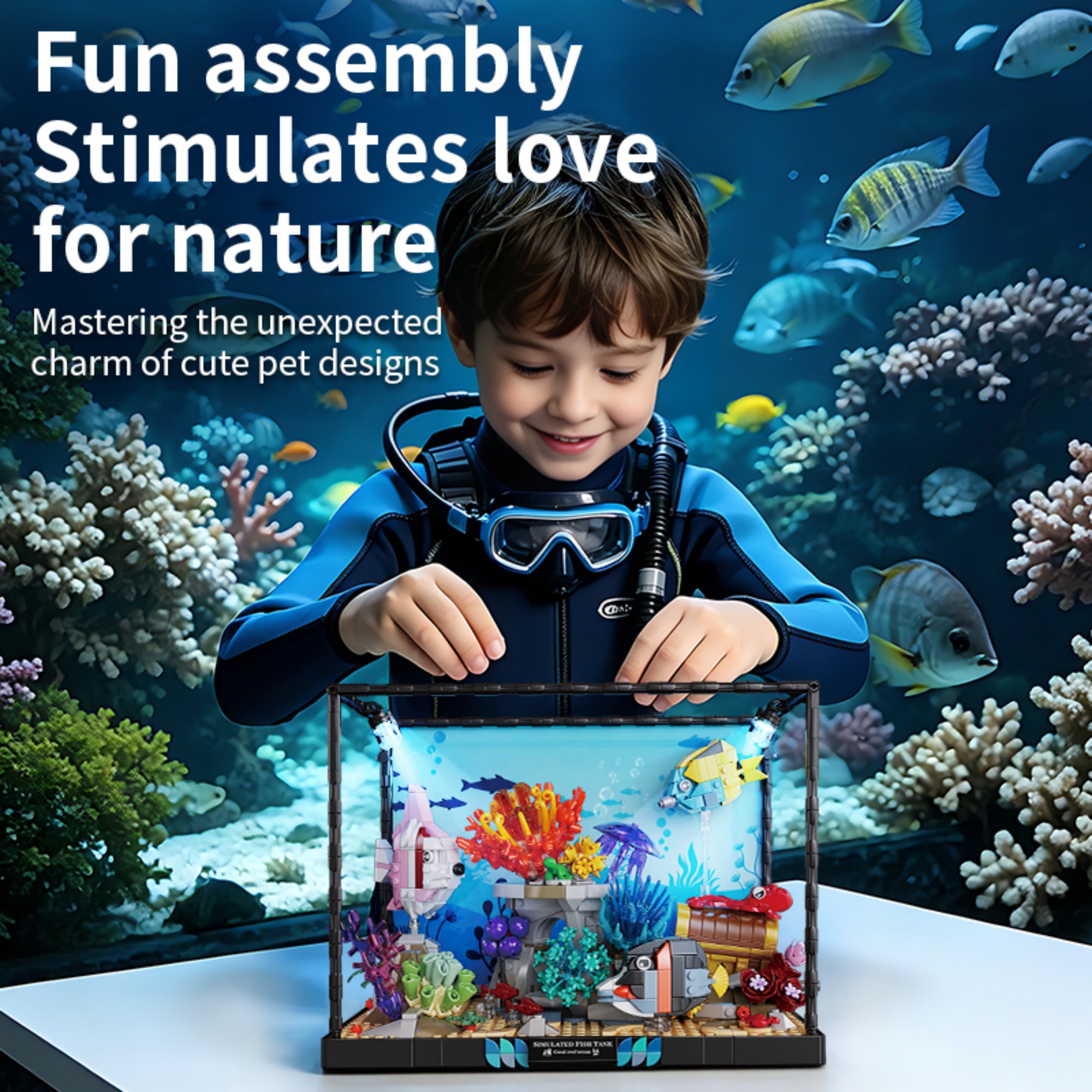 1318PCS Underwater Aquarium Bu - Aquarium Fish Lego avaliação e preço