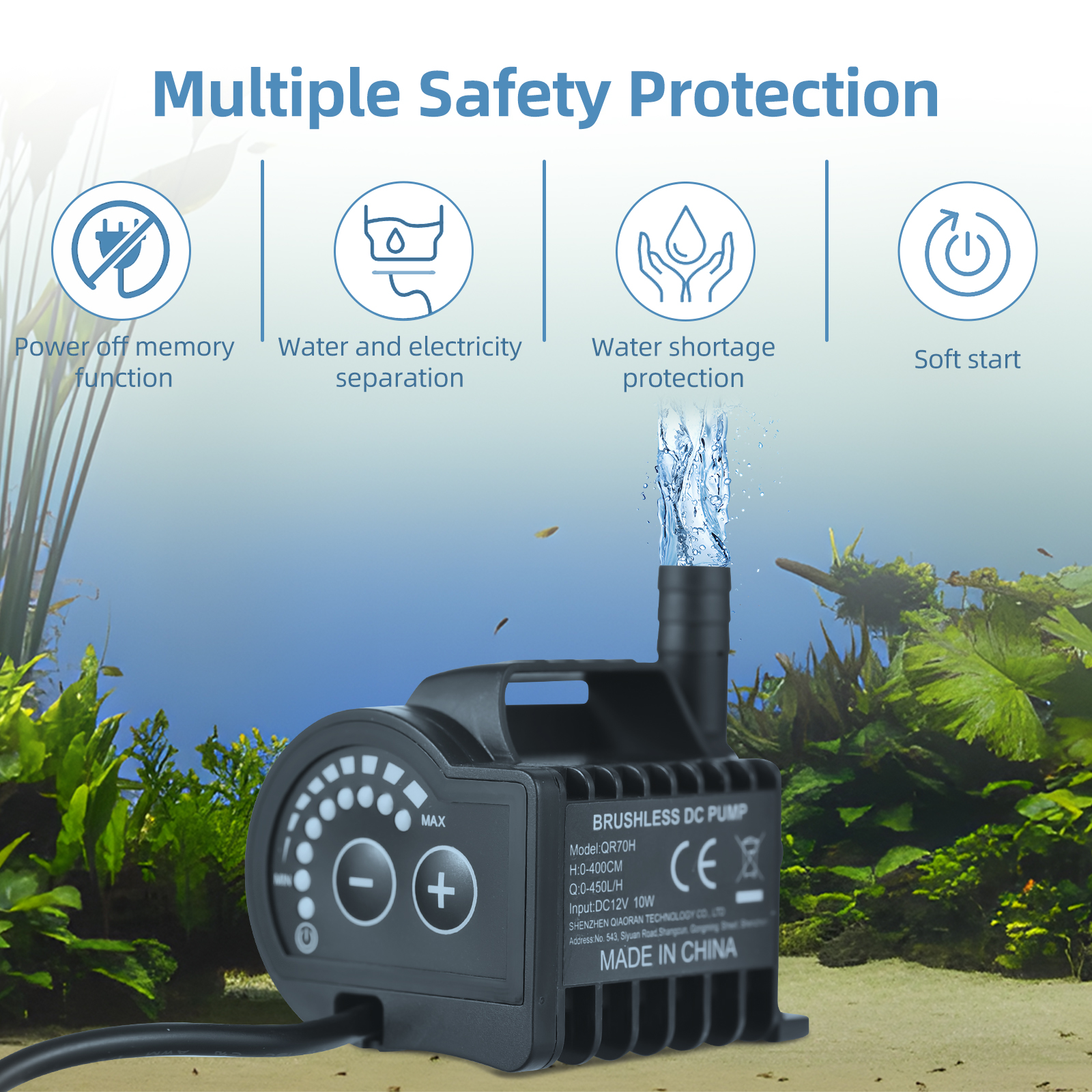 Submersible 12V Water Pump 8 L - Aquarium Fish Small avaliação e preço