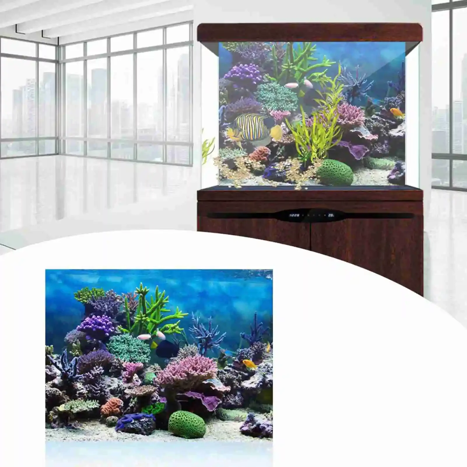 3D Aquarium Landscape Poster R - Aquarium Fish Poster avaliação e preço