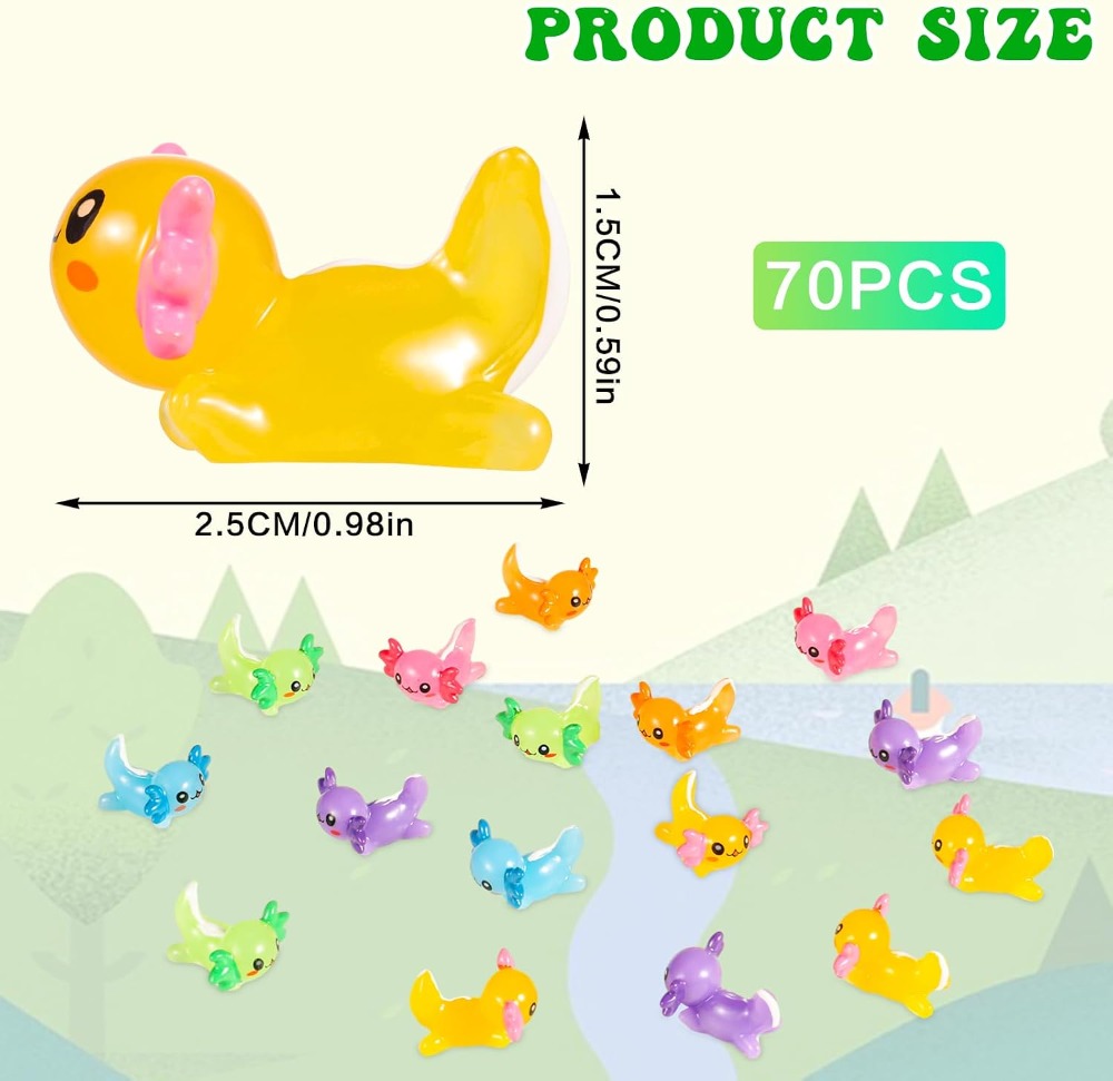 70 Pcs Mini Resin Axolotl Figu - Fish Toys For Aquarium avaliação e preço