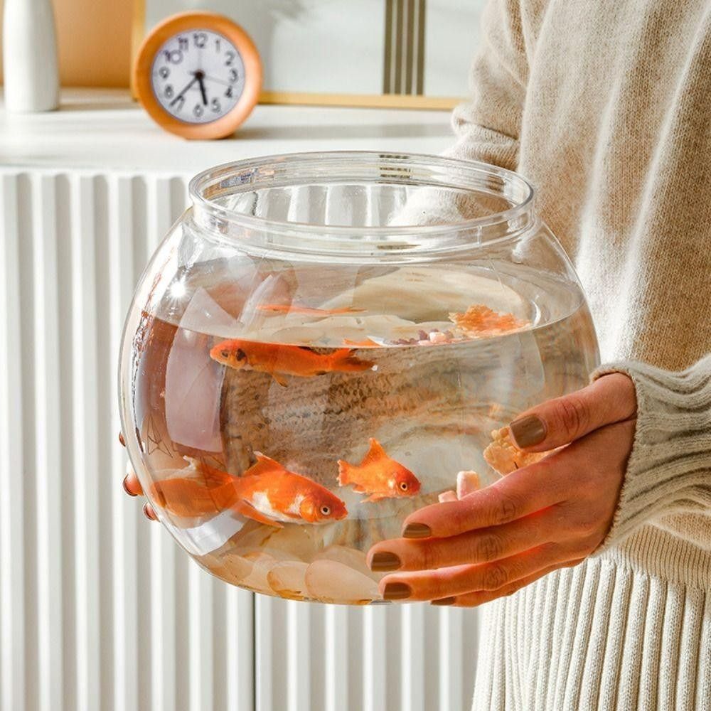 New Transparent Fish Tank Roun - Aquarium Fish In Bowl avaliação e preço