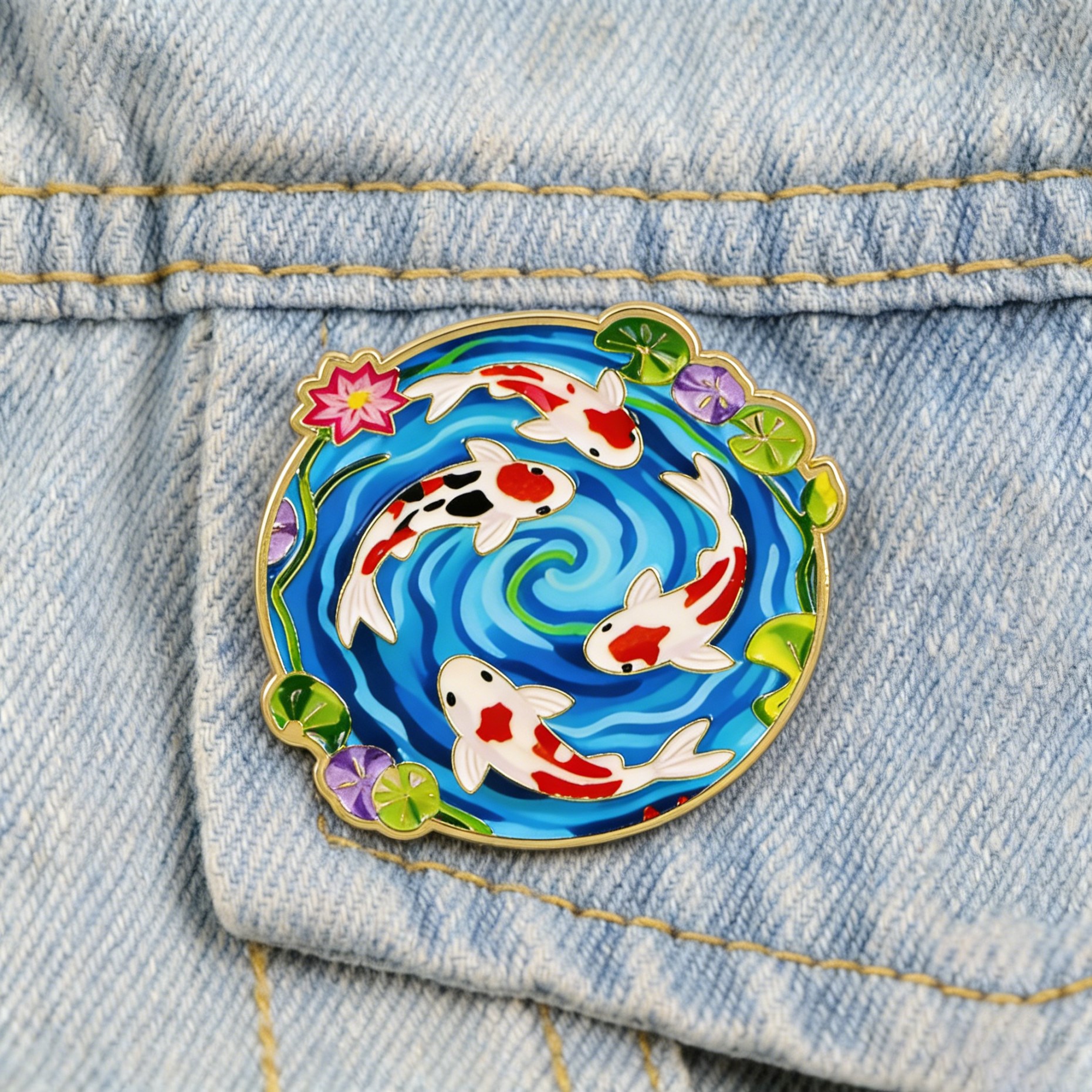 Koi Fish Enamel Pin Lucky Koi  - Aquarium Fish Koi avaliação e preço