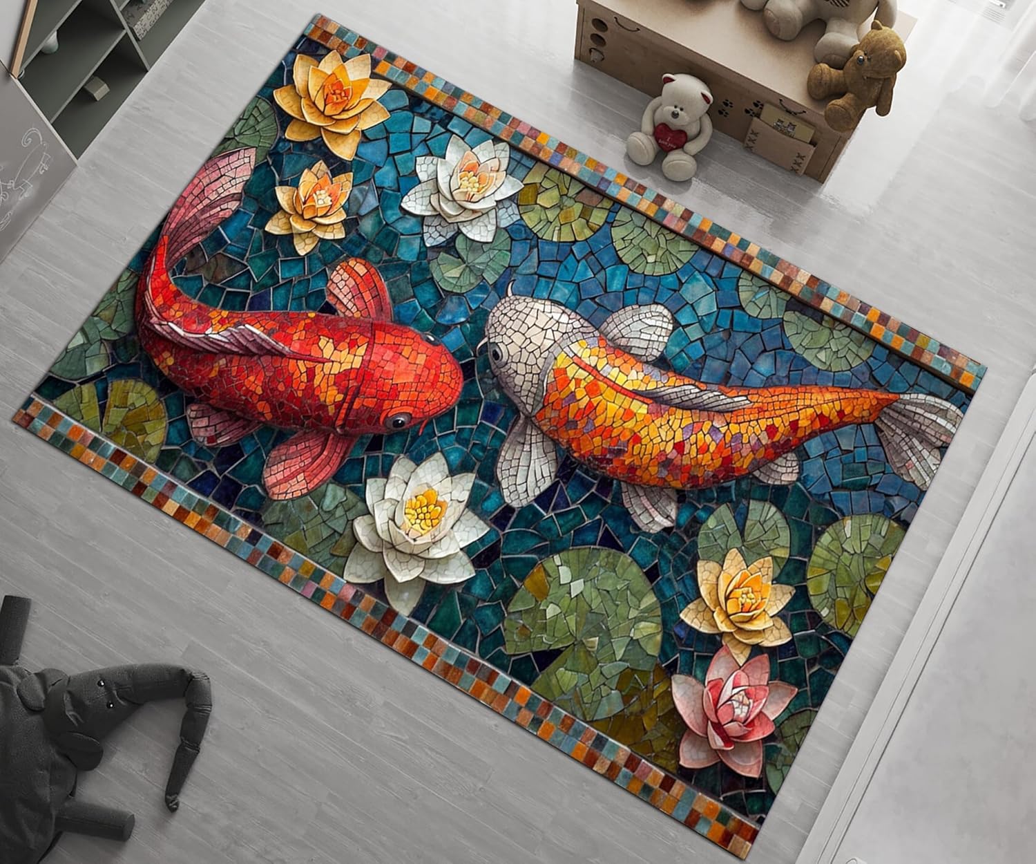 Fish Rug, Koi Fish Rug, Koi Po - Aquarium Fish Koi avaliação e preço