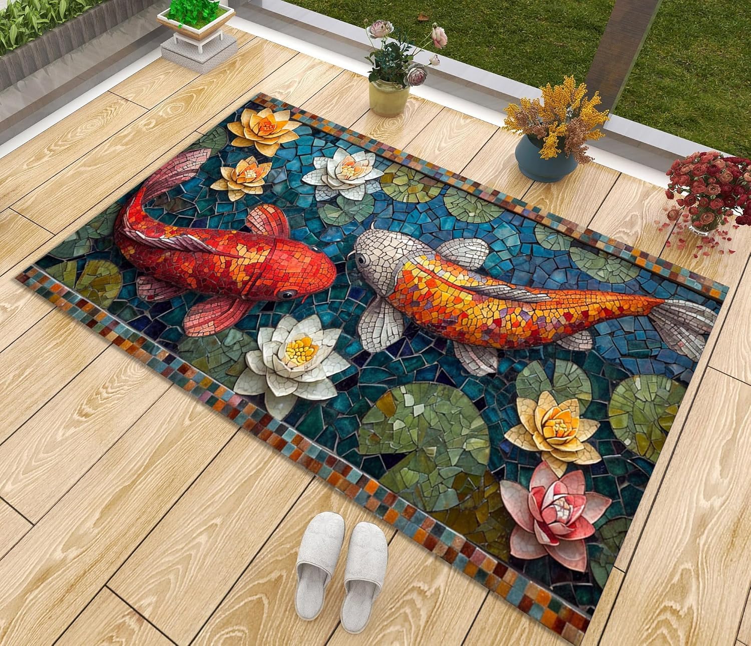 Fish Rug, Koi Fish Rug, Koi Po - Aquarium Fish Koi avaliação e preço
