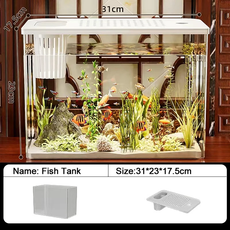 PET+ABS Fish Tank New Transpar - Aquarium Fish In Bowl avaliação e preço