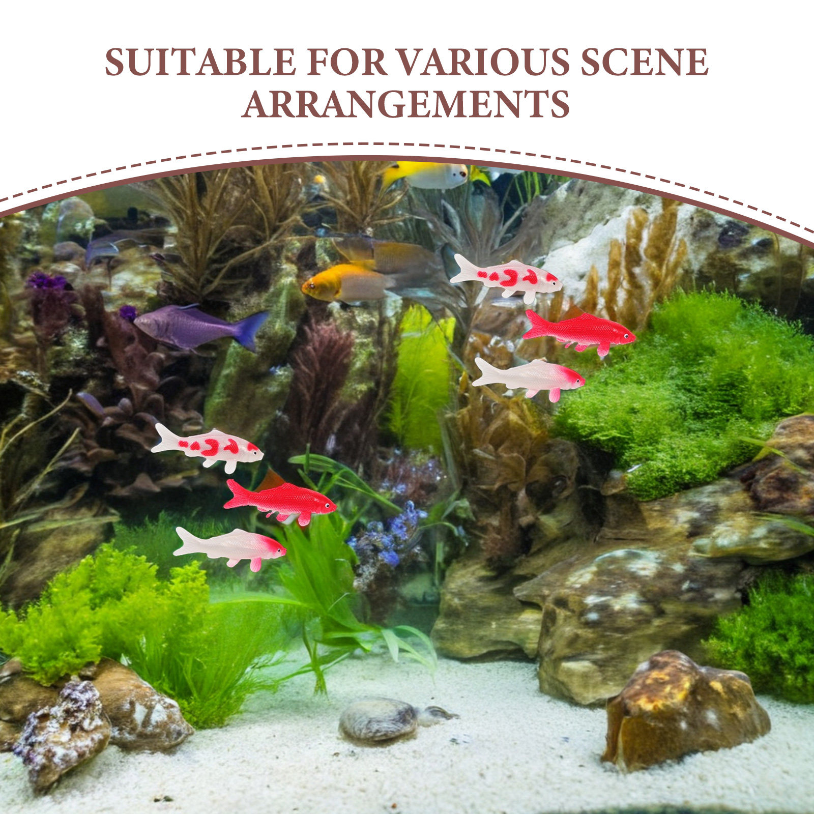 6Pcs 4.5cm Lifelike Mini Koi F - Aquarium Fish Koi avaliação e preço