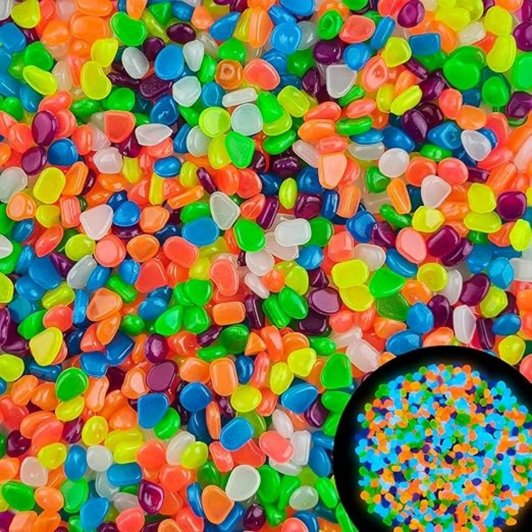 500Pcs Glow in The Dark Garden - Aquarium Fish Gallery avaliação e preço